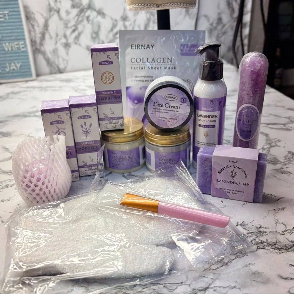 Spa Day Gift set Lavender Face Oil & Serum Set Bath Relaxing
